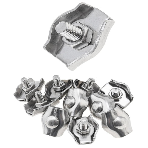 20pcs M3 Single Bolt Wire Rope Clips, PNXKTXO 304 Stainless Steel Simplex Cable Clamps for 2-2.5MM Diameter Wire Cable Saddle Fastener...