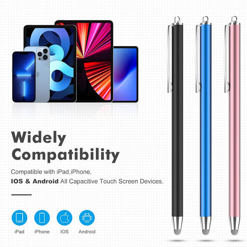 Stylus Pens for Touch Screens,Granarbol Precise Long Stylus Touch Screen Pen with 3 Extra Replaceable Fiber Tips Capacitive Stylus for iPad iPhone...