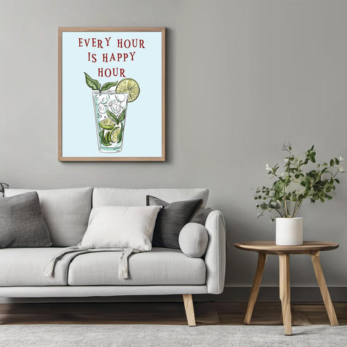 Posterizer 1 pcs-Liquor drink with fun message-every hour is happy hour-Kitchen & Bar Art Art Poster Print for Home, Office, Store, Bar- unframed ...