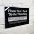 Funny Do Not Flush Sign for Bathroom, 6x4 Please Dont F Up the Plumbing Funny Bathroom Signs, Acrylic Please Do Not Flush Anything Except Toilet P...