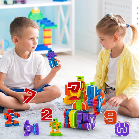 Lydaz Number Bots Math Toys for Kids, Preschool Learning Activities Games Toys, Number Robots Block Autism STEM Education Toys, Classroom Carnival...