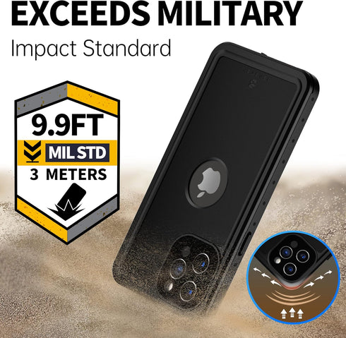 BEASTEK for iPhone 12 Pro Waterproof Case, NRE Series Shockproof Dustproof Underwater IP68 with Built-in Screen Protector Anti-Scratch Protective ...