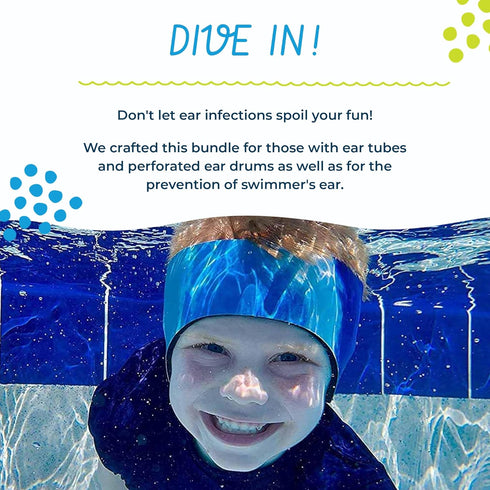 Earvolution Ear Band-It Ultra Premium Swimming Headband and Swimmers Ear Plugs Bundle - Invented by Ear, Nose, and Throat Physician - Made in USA ...