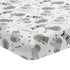 Lambs & Ivy Jungle Safari Cotton White/Gray Elephant/Lion Fitted Mini Crib Sheet...