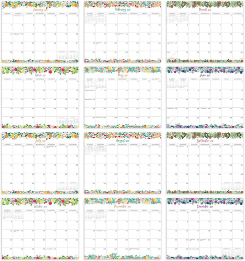 S&O Fruity Magnetic Fridge Calendar from January 2024-June 2025 - Tear-Off Refrigerator Calendar to Track Events & Appointments - 18 Month Magneti...