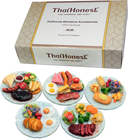 Lovely Mixed 5 Assorted Dollhouse Miniature Food,Tiny Food for Collectibles...