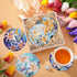 DOTSOPS 8 Pieces Flower Diamond Painting Coasters with Holder - Landscape Diamond Art Coasters with Cork Base for Beginners Adults & Craft Supplie...
