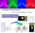 5 Pin LED Strip Connector Kit, Include L and T Shape 5 Pin LED RGBW Connector, 5 Pin Solderless Connector, LED Strip to Strip Jumper Wire for 12mm...