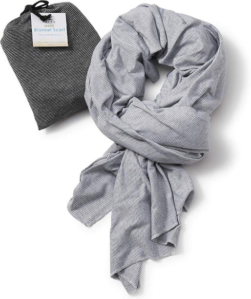 Bucky Jersey Stripe Comfort Travel Accessories, Blanket Scarf, Gray Stripe, One Size...