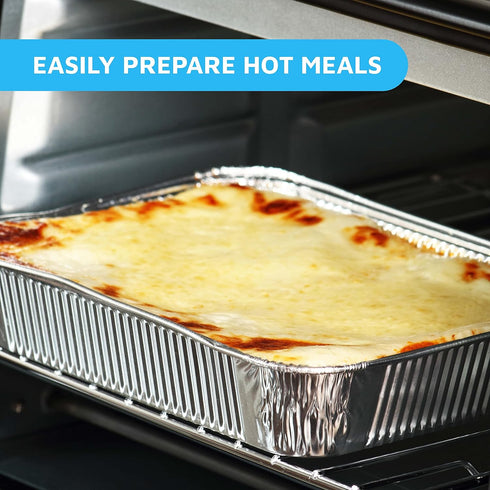 MontoPack Aluminum Foil Pans Half Size Roasting Chafing Pan | Bulk 10 Pack of 9x13 Tins for Cooking, Baking & Catering | Heavy Duty Disposable Coo...