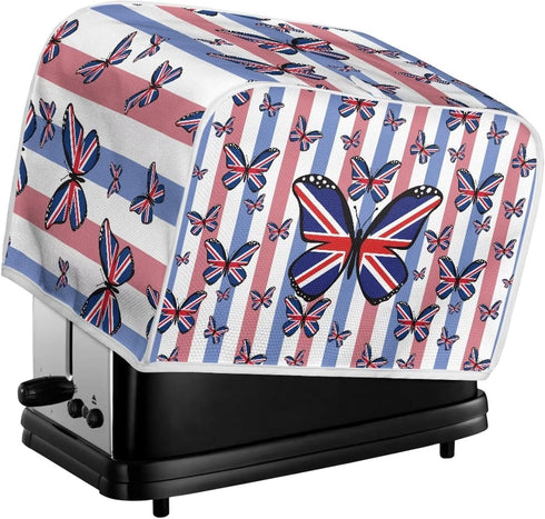 American Flag Butterfly Toaster Covers Compatible with Most 4-Slice Toasters Machine Washable Bread Maker Covers with Top Hook Kitchen Appliance O...