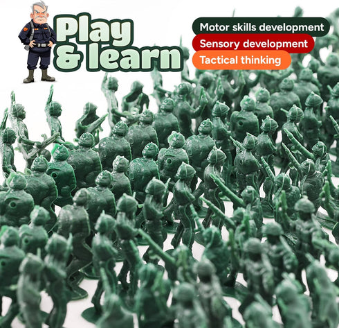 Entervending Army Men Action Figures - 2” Small Soldiers for Boys - 18 Pcs Green Army Soldier Toy Playset -Gift Ready Military Toys - Army Party F...