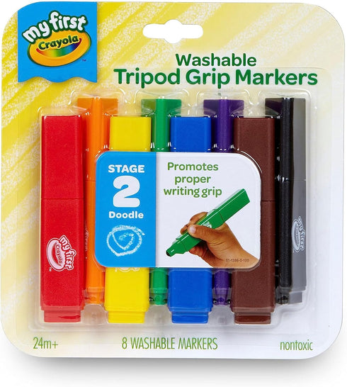 Crayola My First, Tripod Washable Markers for Toddlers, 8ct...
