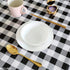 Buffalo Plaid Tablecloth 35 ? 35" - Black and White Checkered Tablecloth Style, Machine Washable Polyester, Waterproof, Easy to Care, Durable Smal...