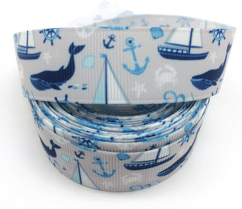 PEPPERLONELY 10 Yards 25mm (1 Inch) Cartoon Ocean Printed Grosgrain Ribbon...