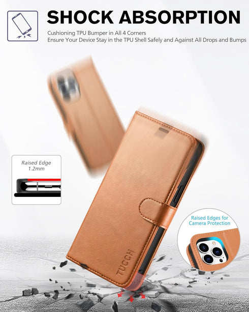 TUCCH Wallet Case for iPhone 12 Pro Max 5G, Magnetic PU Leather Stand Flip Folio Phone Cover with TPU Protective Inner Shell, RFID Blocking Card S...