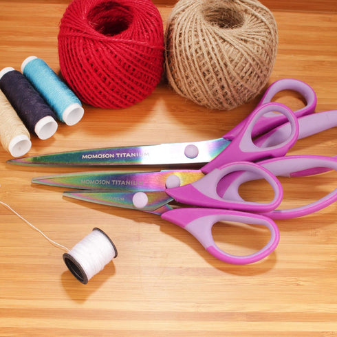 JubileeYarn Titanium Softgrip Scissors Set for Sewing, Arts, Crafts, Office - 1 Set of 3 - Purple...