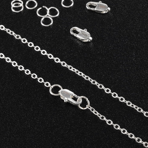 925 Sterling Silver Jewelry Making Lobster Claw 10mm, 23PCS Italian Rectangle Trigger Clasps with Open Jump Rings Set, Small Necklaces Bracelet Co...