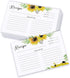 OUTSHINE Recipe Cards 3x5, Sunflower Design | Recipe Card Template for Recipe Box, Set of 50 | No-Smear Double Sided Rustic Recipe Cards Mason Jar...