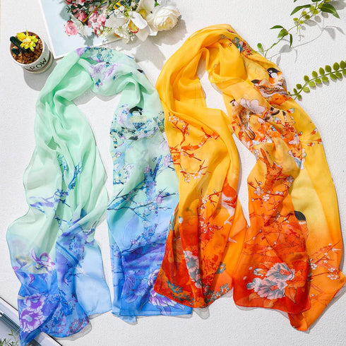 Sureio 6 Pcs Scarves for Women Lightweight Summer Floral Print Pattern Scarf for Women Dressy Long Thin Scarf Shawl(Pretty Style)...