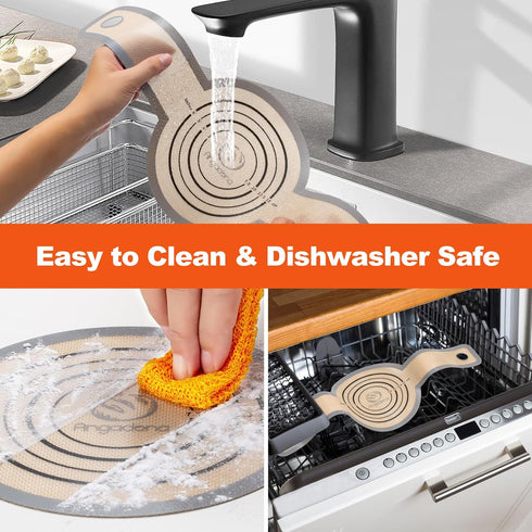 3 Size Sourdough Silicone Bread Sling - Oval and Round Non-Stick & Easy Clean Reusable Oval Silicone Baking Mat for dutch oven. With Long Handles ...
