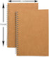 DSTELIN Blank Spiral Notebook, 9-Pack, Soft Cover, Sketch book, 100 Pages / 50 Sheets, 7.5 inch x 5.1 inch (Brown)...
