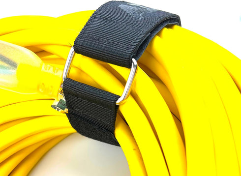 4pc 18" x 1.5" (13” useable) Nylon Webbing Hook and Loop Cinch Straps with Metal Buckle, Reusable Fastening, Securing, Cable Straps...