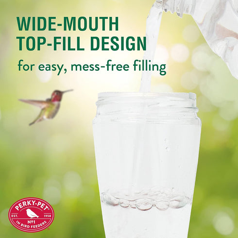 Perky-Pet 9201-6 Top-Fill Pinch-Waist Glass Hummingbird Feeder – 12 oz, PInk...
