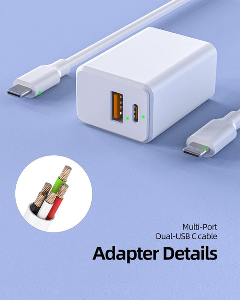 30W USB-C Charger Fit for DJI Mini-2-SE, Mini-4-Pro, Mini 3 Pro, Mini 2, Mini 3, 4, Osmo Pocket 3, Avata, Mini SE Fast Charging,Dual Port Type C W...