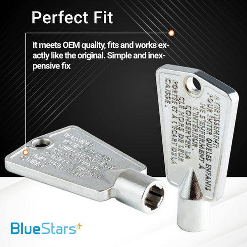 BlueStars 216702900 297147700 Metal Freezer Door Key - Compatible with Frigidaire & Kenmore Freezers - Replaces AP4071414 AP2113733 AP4301346 PS19...