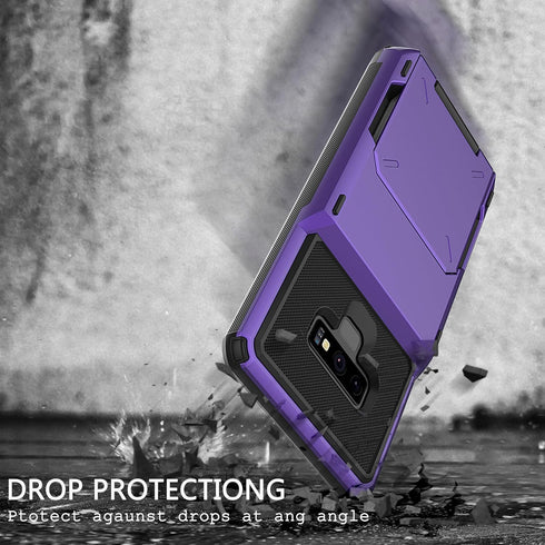 Asuwish Phone Case for Samsung Galaxy Note 9 with Tempered Glass Screen Protector and Credit Card Holder Slot Hybrid Protective Cell Rugged Slim M...