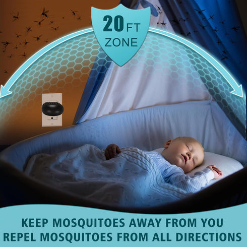 Mosquito Repeller,Mosquito Repellent Plug in Wall Outlet,Included Repellent Refill,DEET-Free, Highly Effective for Home, Bedroom, Office, Kitchen,...
