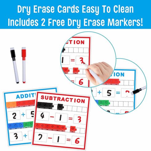 SpriteGru Math Linking Cubes, Math Cubes Manipulatives with Activity Cards Linking Cube Math Counters for Kids Kindergarten Learning Activities...
