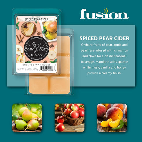 FUSION by Scentsationals Scented Wax Fragrance Melts - Spiced Pear Cider - Wax Cubes Pack, Home Warmer Tart, Electric Wickless Candle Bar Air Fres...