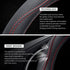 Microfiber Leather 15" Universal Fit Car Steering Wheel Cover, Elastic Breathable and Odorless, Black with Red Accent...