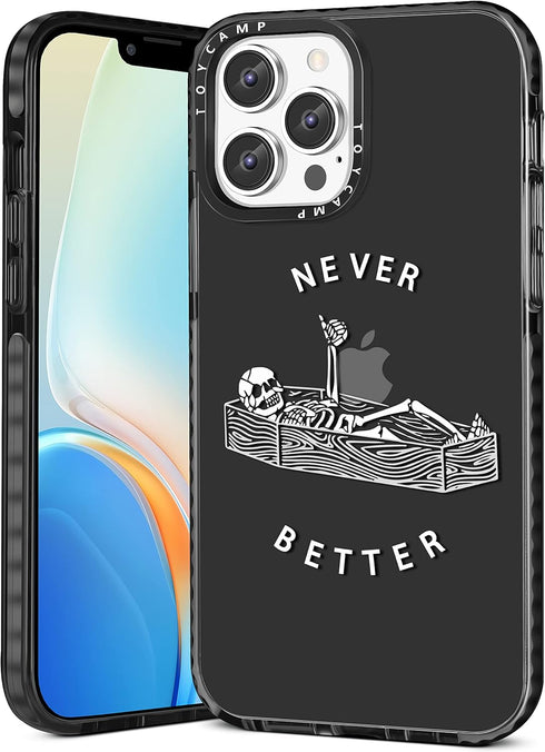 Toycamp for iPhone 13 Pro Case, Cute Funny Skull Skeleton Design for Women Girls Boys Teens for iPhone 13 Pro Cases, Cute Cartoon Skeleton Print C...