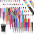Crtiin 50 Pieces Plastic Beadable Pen Bulk Bead Ballpoint Pen Shaft Black Ink Beaded Pens with 50 Refills for DIY Making Gift Kids Students Office...