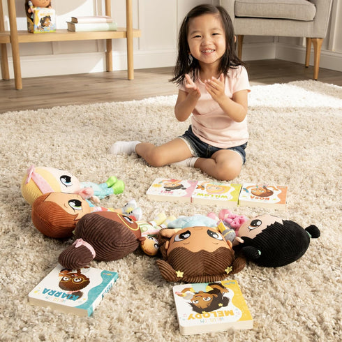 YumiAmi Soft Plush Doll - Rosa - Educational Rag Doll Includes Early Learning Board Book - Multicultural Preschool Toys for Diversity Education - ...