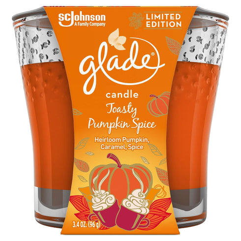 Glade Candle Jar Air Freshener, Toasty Pumpkin Spice 3.4 Oz...