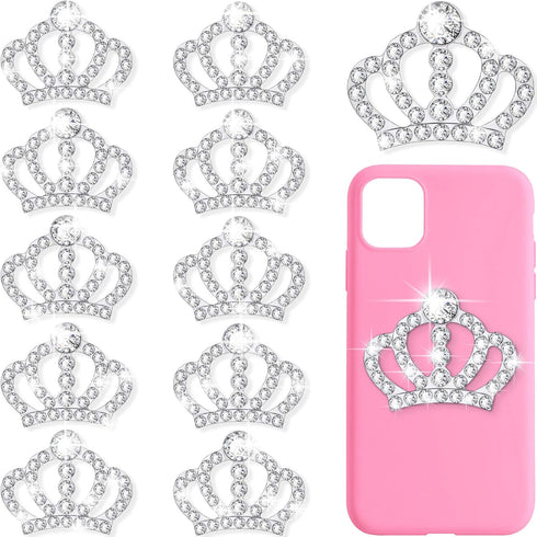 Syhood Crystal Rhinestone Crown Embellishments Rhinestone Embellishments Flatback Crystal Accessory for DIY Crafts Jewelry Making Phone Back Shell...