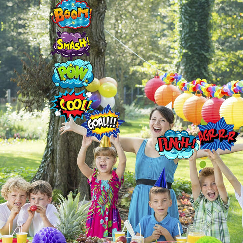 Poen Hero Themed Party Decorations Large Hero Action Sign Fun Cutouts Super Theme Birthday Baby Shower Party Supplies Back to School Classroom Dec...