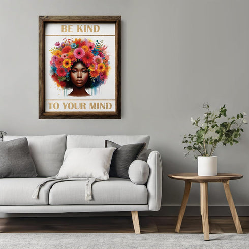 Posterizer 1 pcs-be kind to your mind- positive quote-Motivational & Inspirational Art-Inspirational Women's Art-Gifts for Women-Decor for Home & ...