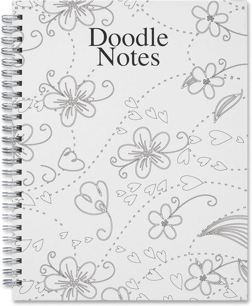 House of Doolittle Notebook, Doodle Flower Black & White, 7 x 9 (HOD78190)...
