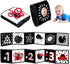 Black and White High Contrast Baby Toys - Newborn Toys 0 3 Months Brain Development - Soft Crinkle Books Tummy Time Toys - Infant Montessori Senso...