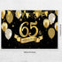 65th Birthday Black Gold Party Decoration, Large Fabric Black Gold Sign Poster for 65th Anniversary Backdrop Banner, 65th Birthday Party Supply Ph...