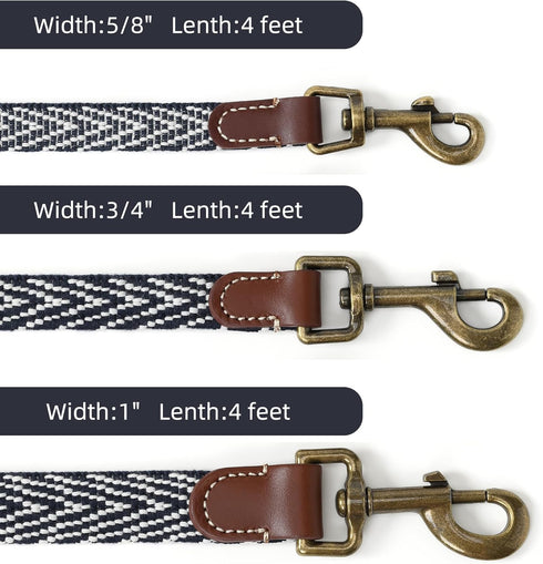 Mile High Life Heavy Duty Dog Leash with Metal Sturdy Clasp and Genuine Leather Connection, Strong Dog Rope Leash for Medium and Large Dogs, Puppy...