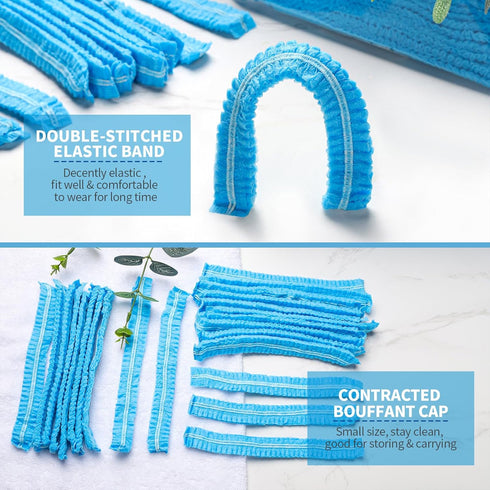 LEOBRO Hair Nets for Food Service Workers, 50PCS Hair Net, Hairnets for Foodservice, Kitchen Hair Nets for Women Men Cooking, Non-woven Bouffant C...