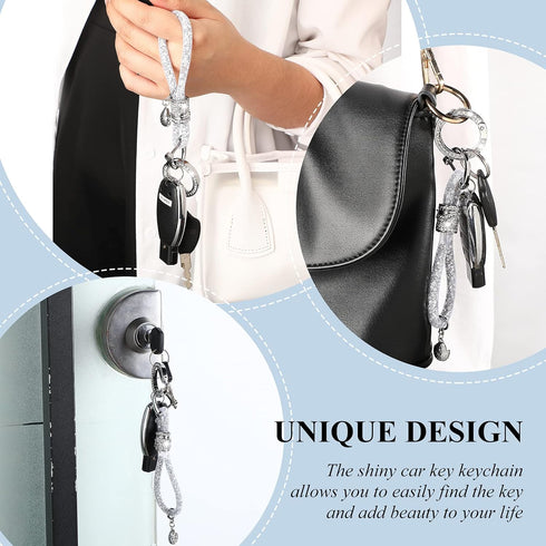 Frienda Bling Keychain for Women Gifts Car Wristlet Key Chains Crystal Lanyard Rhinestone Fob DIY Crafts...