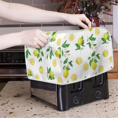 Toaster Cover 4 Slice,Lemon Theme Small Appliance Toaster Oven Cover for Kitchen,Dust and Fingerprint Protection,Machine Washable...