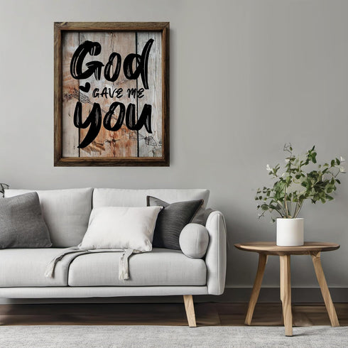 Posterizer 1 pcs-God gave me you-Romantic Art-Religious Posters-Gifts for Women-Gifts for Christians - Gift for Anniversary, Engagement or Wedding...